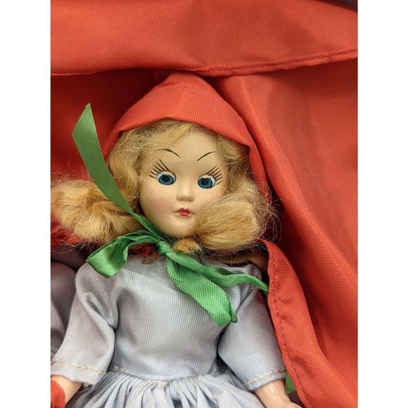 Antique Doll Porcelain Little Red Riding Hood Spooky Hand Painted Creepy - Picture 2 of 5